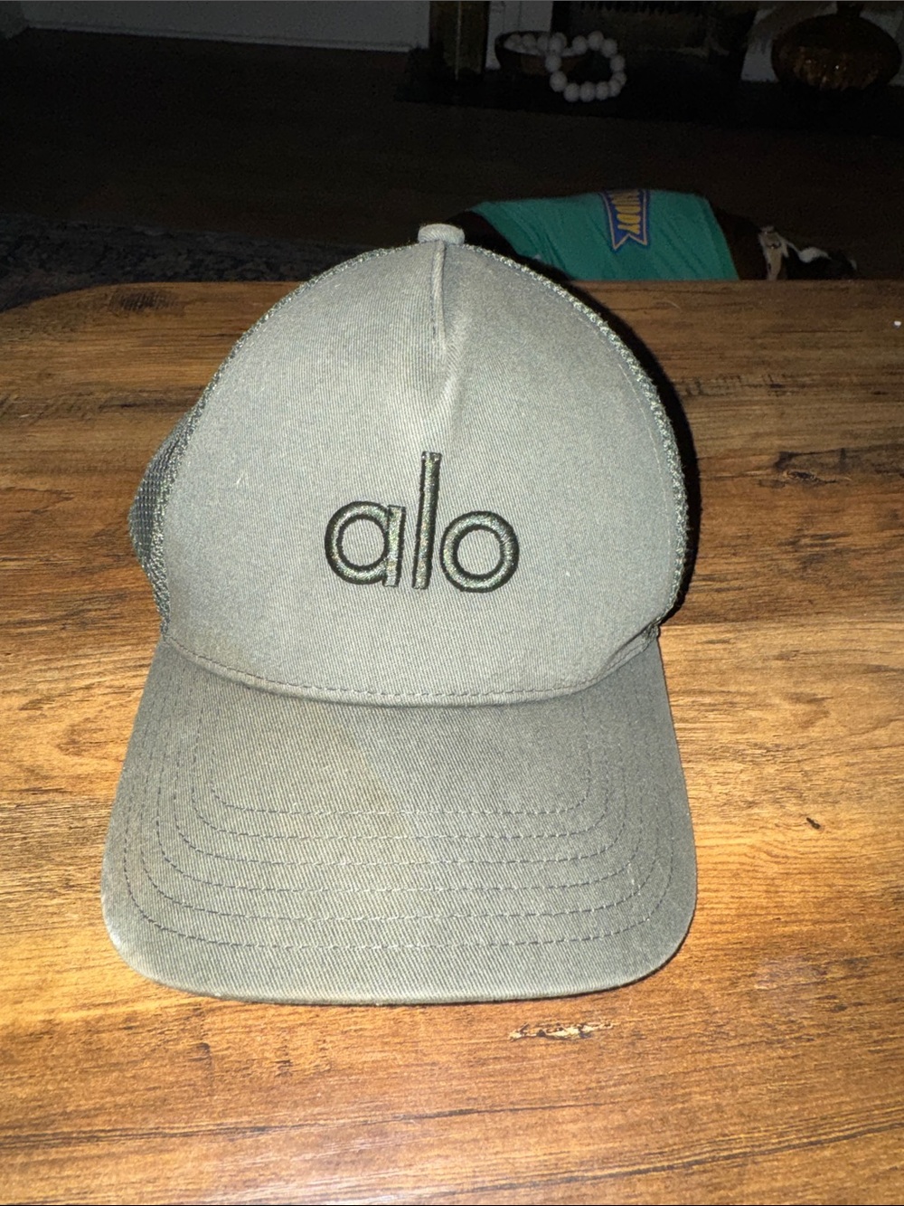 ALO Yoga Olive Green Mesh Back Trucker Hat